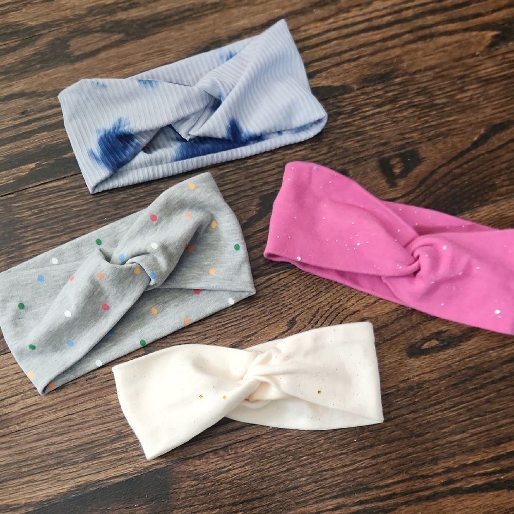 Kids Headband Set - Pink, Gray, Cream, Blue